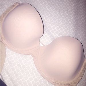 strapless tan bra